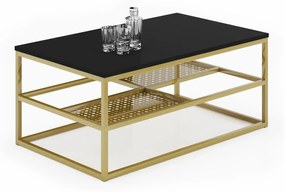 Prostokątna ława w stylu glamour czarny + złoty S6-E31