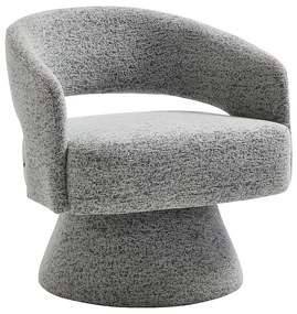 Obrotowy fotel z szarej aksamitnej tkaniny j FEDOTE