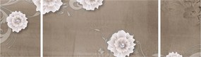 Obraz - Draperie z kwiatami (170x50 cm)