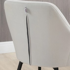 HOMCOM Zestaw krzeseł jadalnianych tapicerowanych jasnoszarych wygodne 54x57x80 cm | Aosom PL