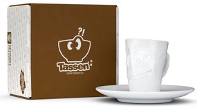 Biała łakoma porcelanowa filiżanka do espresso ze spodkiem 58products, 80 ml