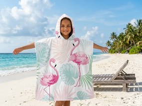 Dziecięce ponczo FLAMINGO kolorowe 60x120 cm