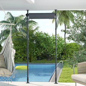 Outsunny Wolnostojąca Markiza, Długość Regulowana, Montaż bez Wiercenia, Rama z Aluminium, 1,2 x 2,2-3,1 m, Ciemnoszary