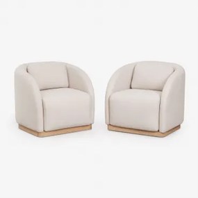 Zestaw 2 Foteli Z Drewna Akacjowego Verona Jasny Akacjowy Brąz - Sklum