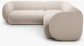 OUTLET Sofa narożna beż welur 252/252/76 Kate od Micadoni