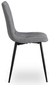 Zestaw Stół Okrągły Rozkładany HARRY 102-142 cm Dąb Artisan/Czarny i 6 Krzeseł Tapicerowanych ROBIN 2 Szarych Nowoczesnych