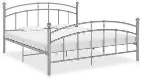 Szare metalowe łóżko dwuosobowe 140x200 cm F3-M75