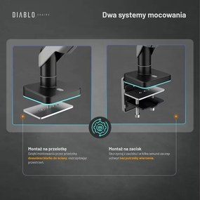 Uchwyt regulowany na monitor 49 cali LED RGB Diablo X-Arm, szaro-czarny