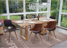 Krzesło do jadalni MCW-D23 (zestaw 6 sztuk),  czarna sztuczna skóra