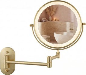 Lustro ścienne kosmetyczne LED Glow Złote Szczotkowane