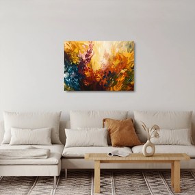 Obraz na szkle - Abstrakcyjny obraz kwiatów (70x50 cm)