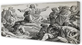 Zdjęcie na płótnie Rysunek Jezusa z Ludźmi