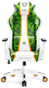 Fotel gamingowy Diablo X-One 2.0 Normal Size, Craft Edition, biało-zielony