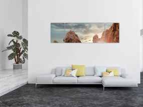 Obraz - Zachód słońca nad klifami (170x50 cm)