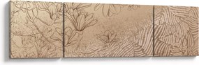 Obraz - Rysowane kwiaty (170x50 cm)