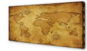 Obraz canvas na ścianę Mapa z Przypalonymi Brzegami