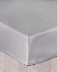 Prześcieradło satynowe z gumką popielate 90 x 200 cm