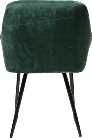 Ciemnozielone krzesło do jadalni MARLEN VELVET z czarnymi nogami