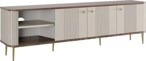 Szafka RTV Vesper 3D 187 cm - kaszmir / orzech / złote nogi