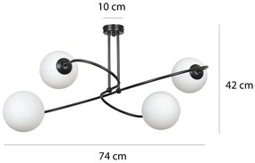 Czarna loftowa lampa sufitowa - D100 Victos