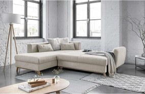 Beżowy rozkładany narożnik Miuform Scandic Lagom L, lewostronny