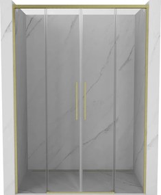 Mexen Rox Duo drzwi prysznicowe rozsuwane 150 cm, transparent, złote szczotkowane - 8C2-150-002-55-00