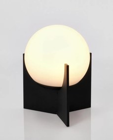 Czarna metalowa lampa stołowa LED ze ściemniaczem z plastikowym kloszem (wysokość 16 cm) Cardamom – Bizzotto