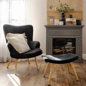 Fotel tapicerowany MOSS VELVET czarny HOMLA