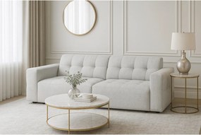 Sofa Bergamo 3-osobowa, tkanina Raven 6 jasnoszara – 244×102×70 cm