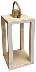 Lampion drewniany latarnia 38cm uchwyt baza pod stroik dekoracja