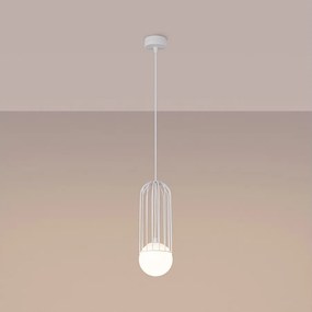 Lampy wiszące nowoczesny Zynex, stal - 1 źródło światła 3000K - L.12 x H.115 cm - biały