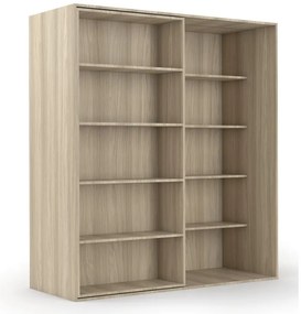 Dwurzędowa biblioteka przesuwna DOUBLE, 1800 x 700 x 2000 mm, dąb naturalny