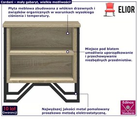 Skandynawska szafka nocna na nóżkach dąb sonoma Diamante