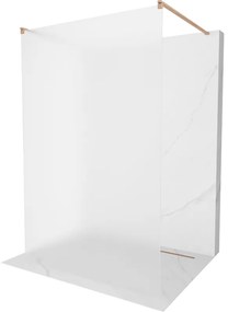 Mexen Kioto ścianka prysznicowa wolnostojąca 100 x 200 cm, szron 8 mm, miedź szczotkowana - 800-100-002-65-30