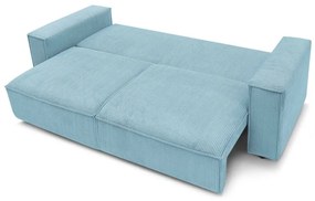 Jasnoniebieska sztruksowa rozkładana sofa 245 cm Nihad – Bobochic Paris