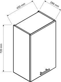 Górna szafka kuchenna 45 cm dab olejowany Eria