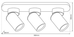 Lampa Sufitowa Andy 3xGU10 Biały + Złoty, potrójny