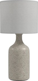 HOMCOM Lampa stołowa, lampka nocna biurkowa z ceramiczną podstawą, lnianym kloszem, 22x22x45 cm Piaskowy brąz+biały