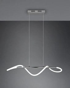 Metalowa lampa wisząca LED ze ściemniaczem w kolorze srebra Argos – Reality