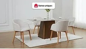 Zestaw 2 krzeseł z podłokietnikami ze sztruksu i drewna kauczukowego - Kremowy - JELISA