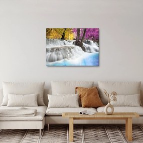 Obraz wodospadu Erawan w lesie (70x50 cm)
