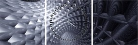 Obraz - Abstrakcja 3D (z zegarem) (90x30 cm)