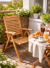 Doppler TAMAN NORFOLK FSC® - ogrodowy fotel z drewna tekowego z regulacją - (N374) TOWAR PO ZWROCIE