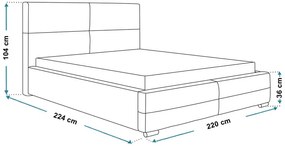 Zielone tapicerowane łóżko 200x200 Samar