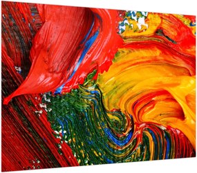 Obraz - Niebieska abstrakcja za pomocą pędzla (70x50 cm)