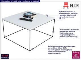 Minimalistyczny stolik kawowy z białym blatem Aliza