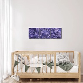 Obraz ośnieżonych drzew (z zegarem) (90x30 cm)