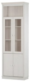 Biała witryna z litego drewna sosnowego 74x223 cm Anita – Støraa