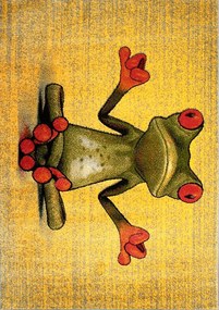 Dywan Koloreo Żabia joga - żaba, żabka 133x190 Prostokąt