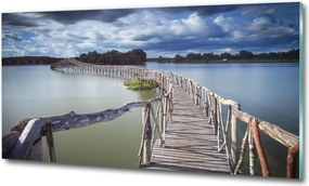 Foto obraz szkło hartowane Drewniany most